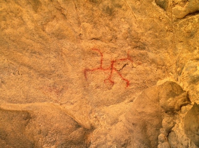 Chumash rock art pictograph Los Padres National Forest