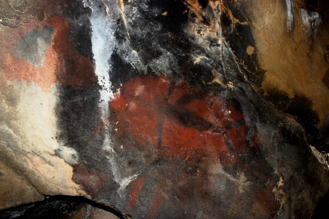 Chumash rock art pictograph swordfish cave